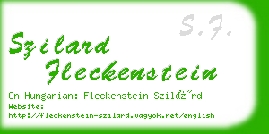 szilard fleckenstein business card